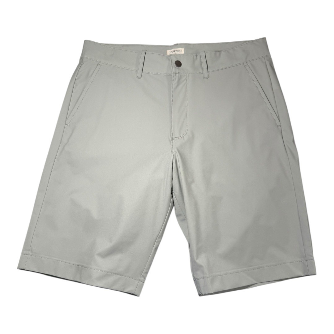 Crewcuts Performance Shorts Kids Size 16 Gray Flat Front Stretch Chino Nwt